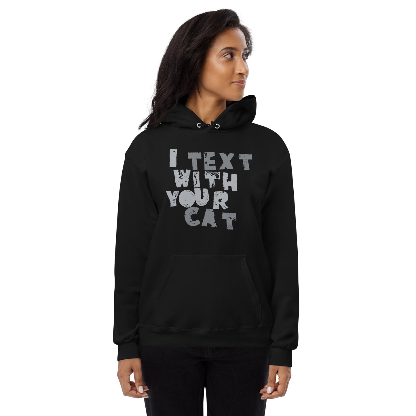 CAT TEXTER / unisex hoodie / greys