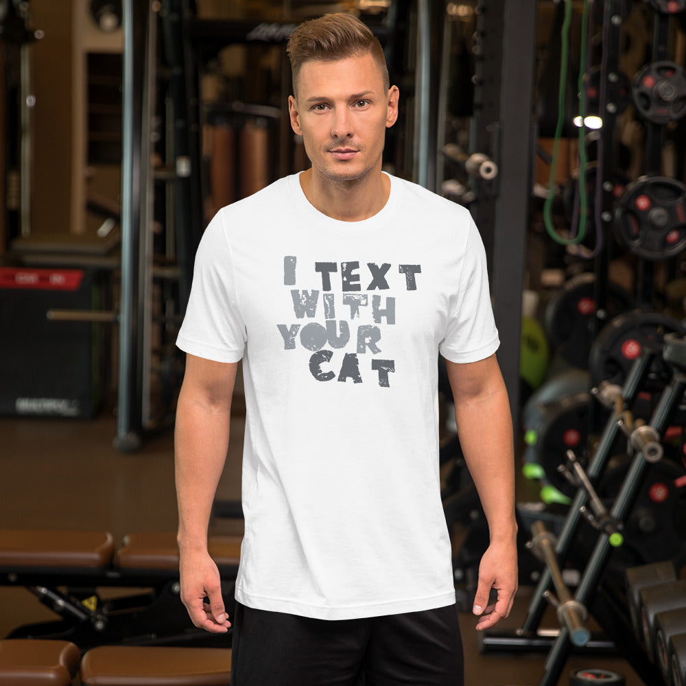 CAT TEXTER / unisex tee / greys