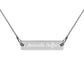 ANIMALS SUFFER / engraved silver bar chain necklace