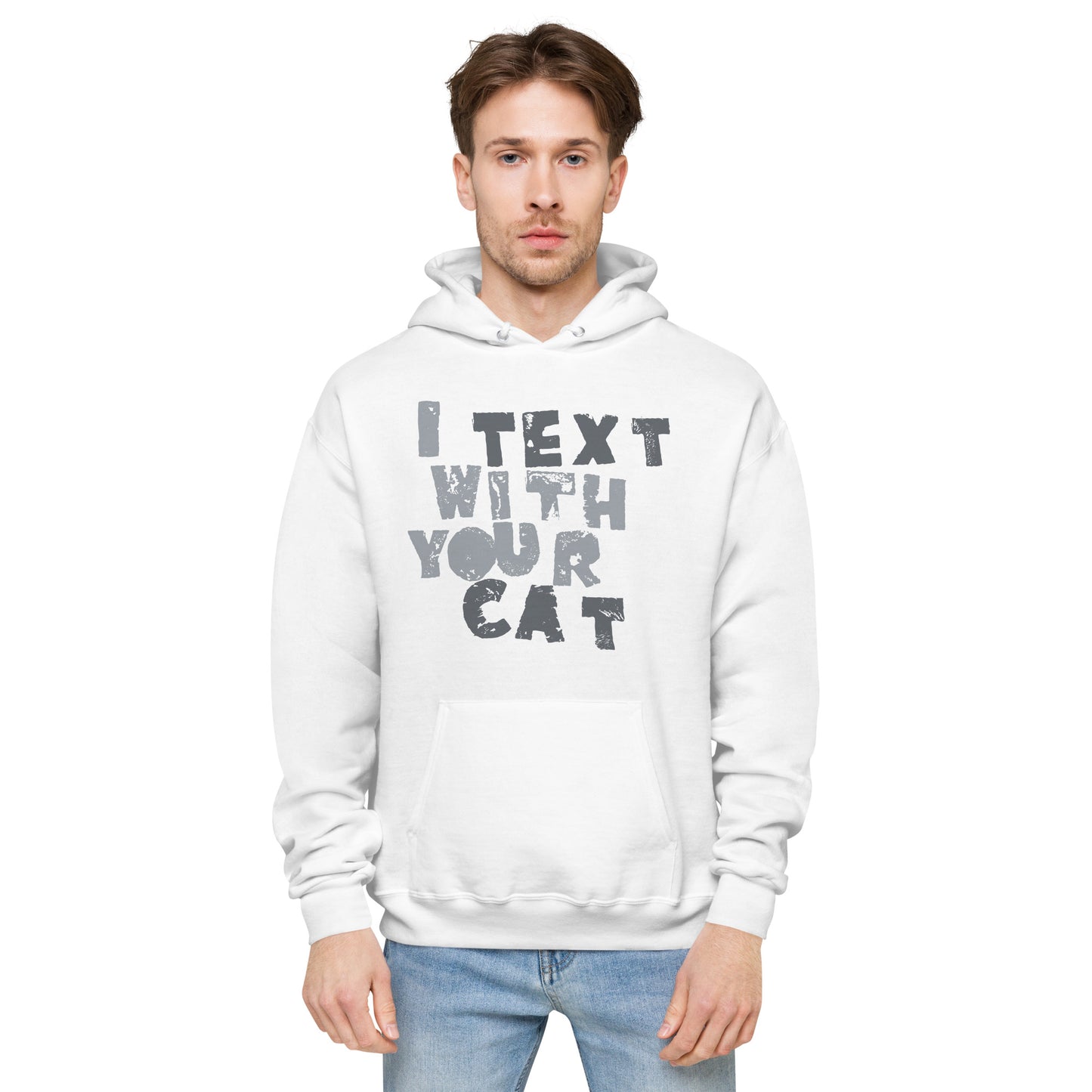 CAT TEXTER / unisex hoodie / greys