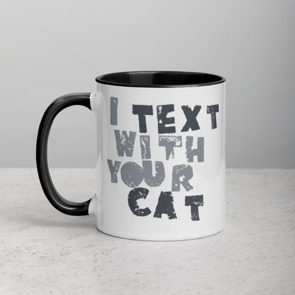 CAT TEXTER / 2-tone mug / greys